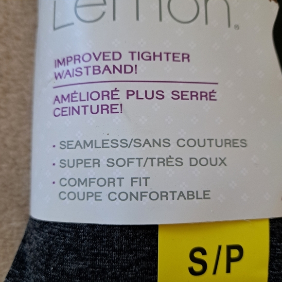 New! Lemon Fleece Lined Leggings 2 Pack Women's Size Small Grey Black Seamless - Picture 6 of 10